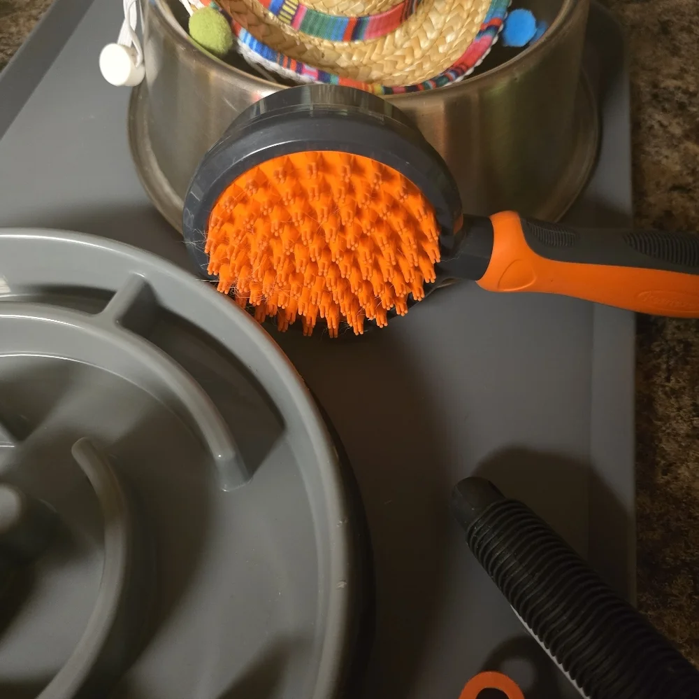 Pet Accessory Bundle with Slow Feeder and Grooming Tools